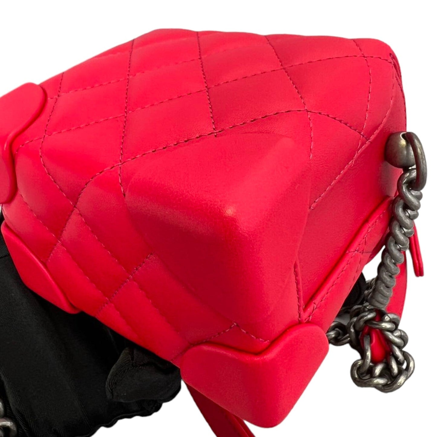 Trunk-Like Mini Shoulder Lambskin Red RHW