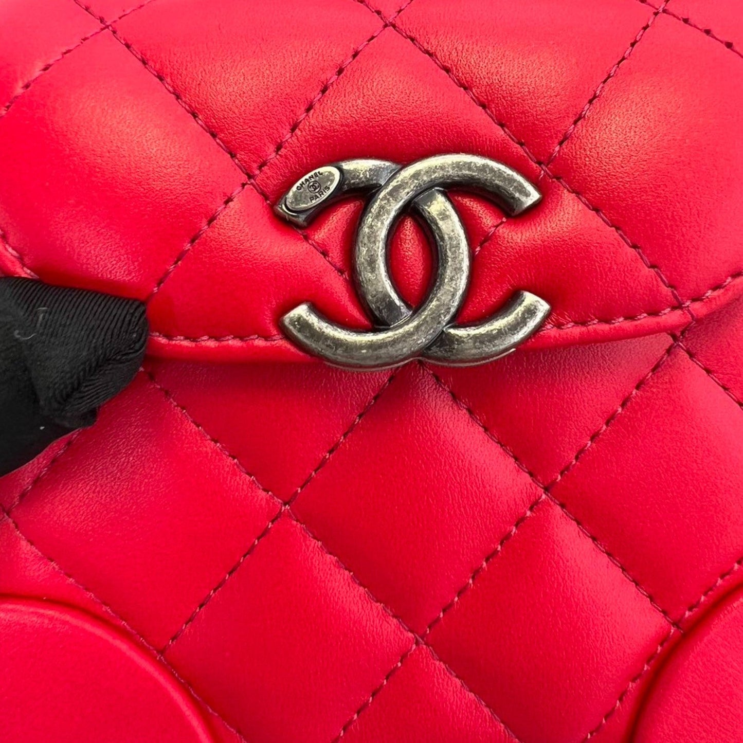 Trunk-Like Mini Shoulder Lambskin Red RHW