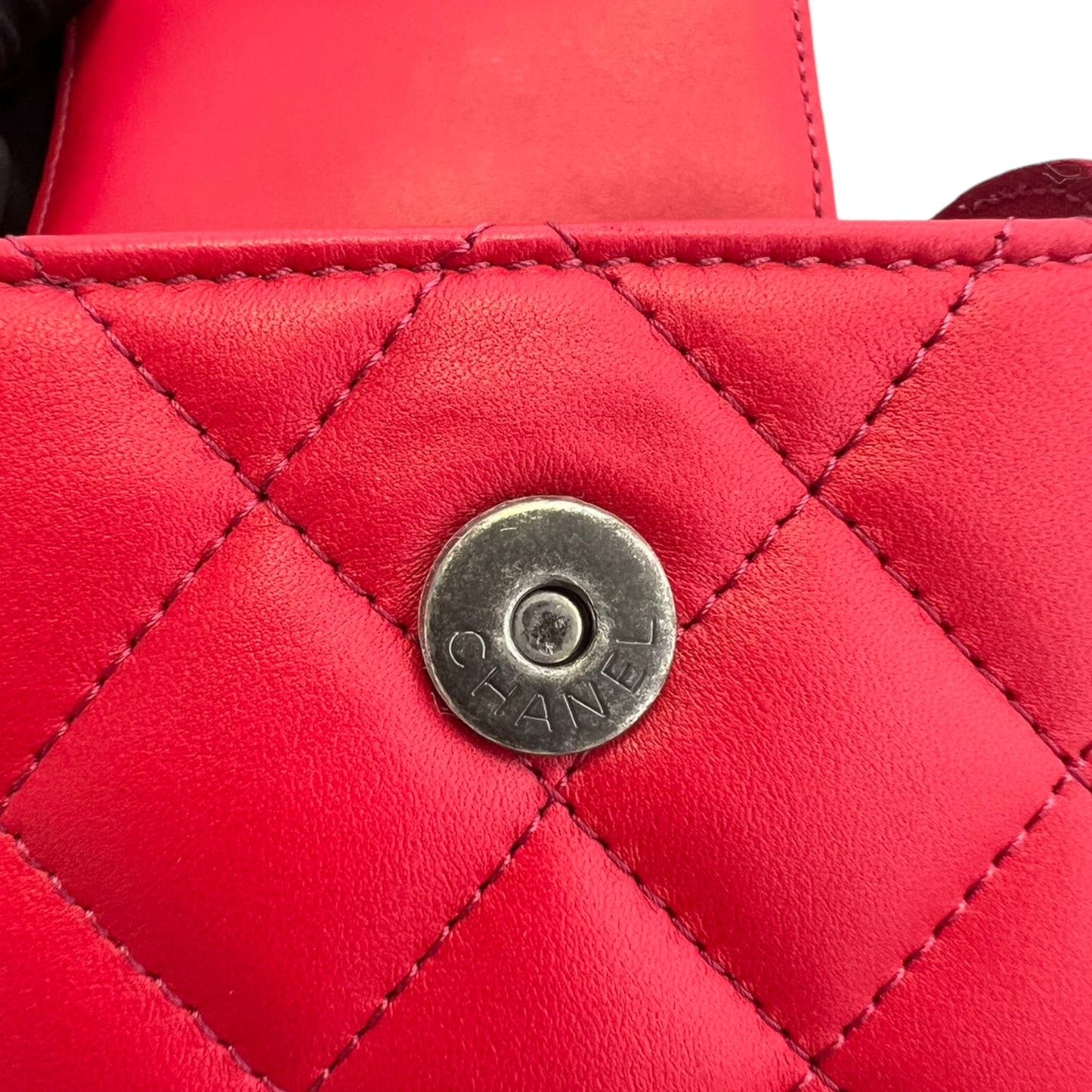 Trunk-Like Mini Shoulder Lambskin Red RHW