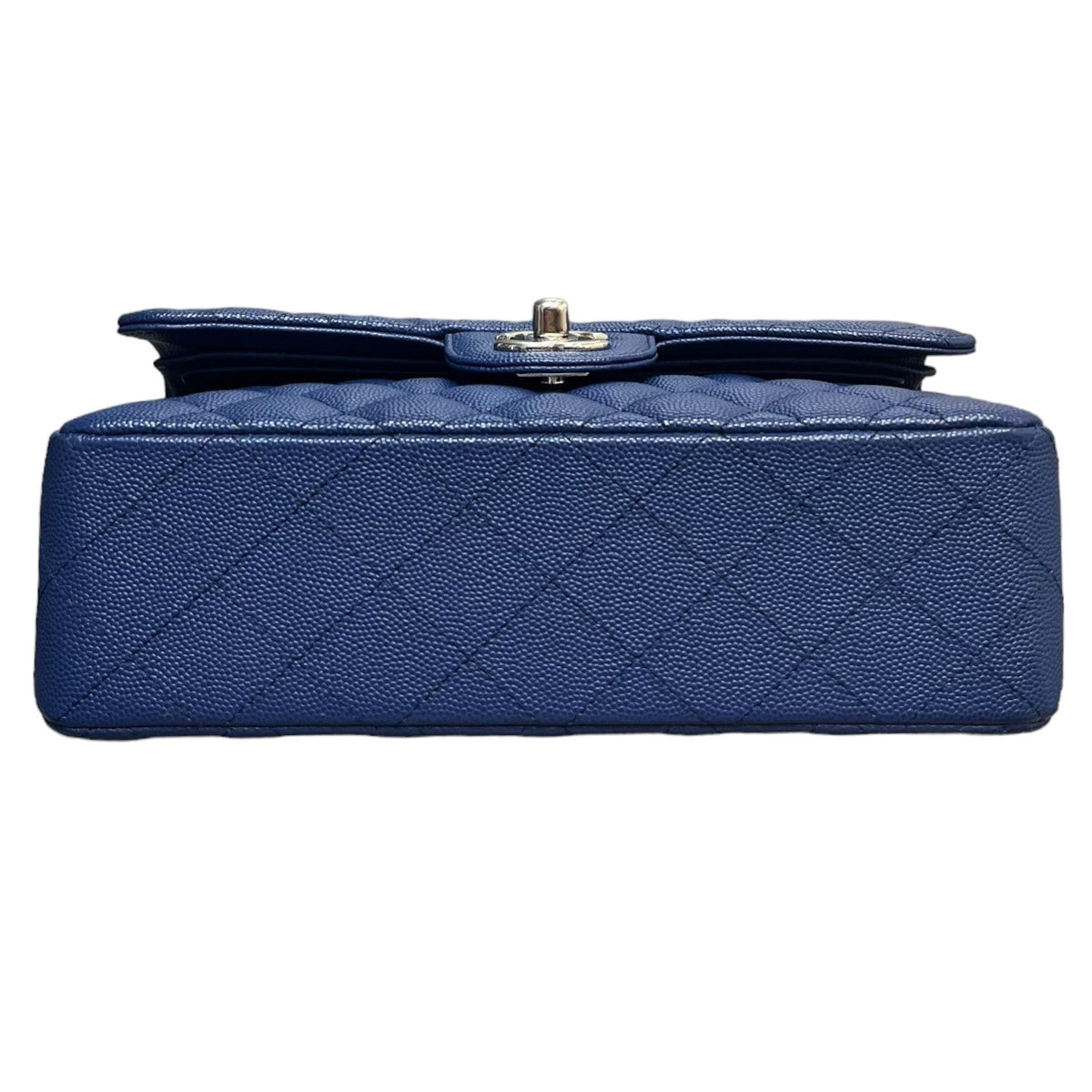 Double Flap Small Caviar Quilted Blue GHW