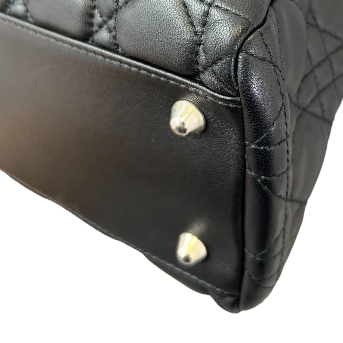 Soft Zipped Tote Small Cannage Quilted Black SHW