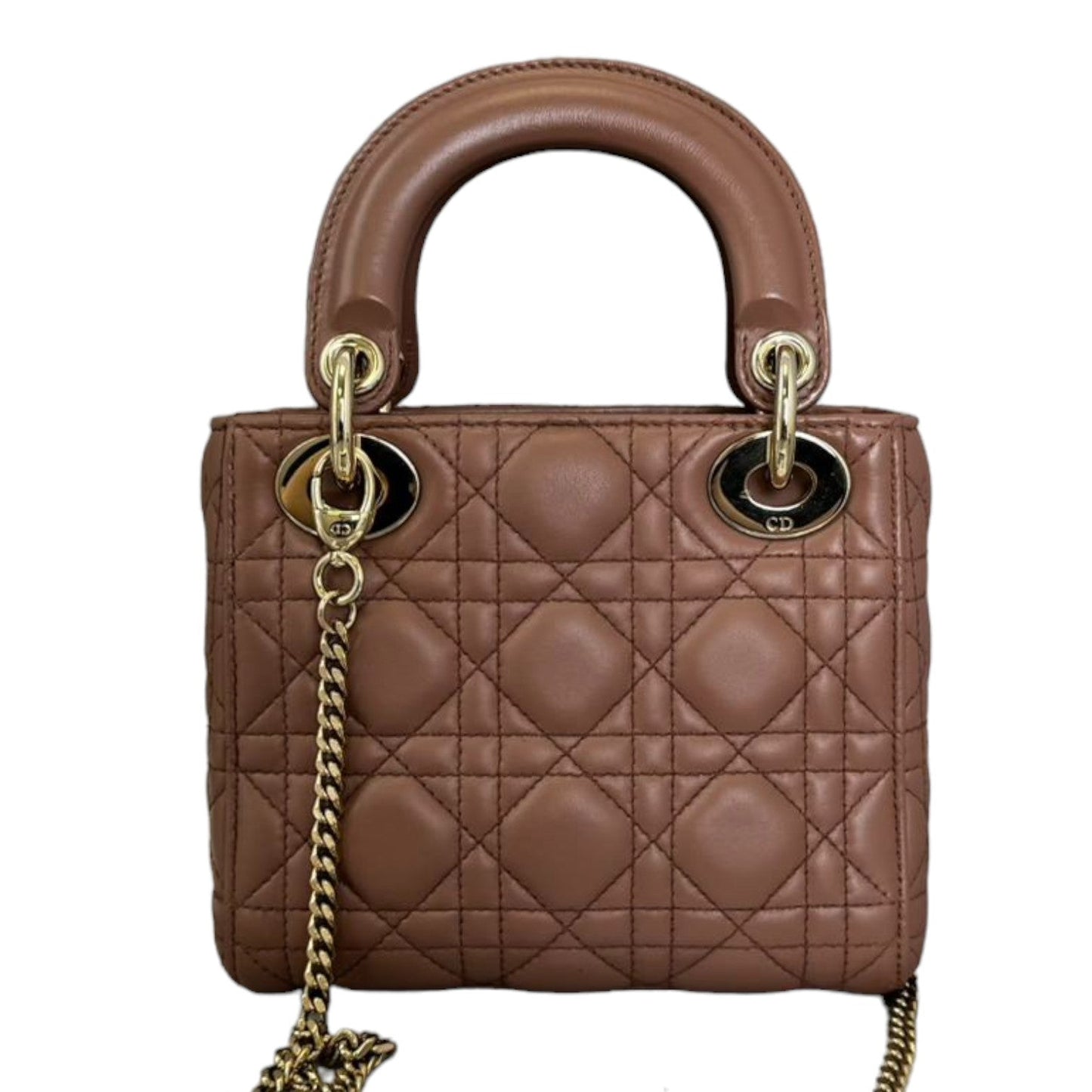 Lady Dior Mini Lambskin Light Brown GHW