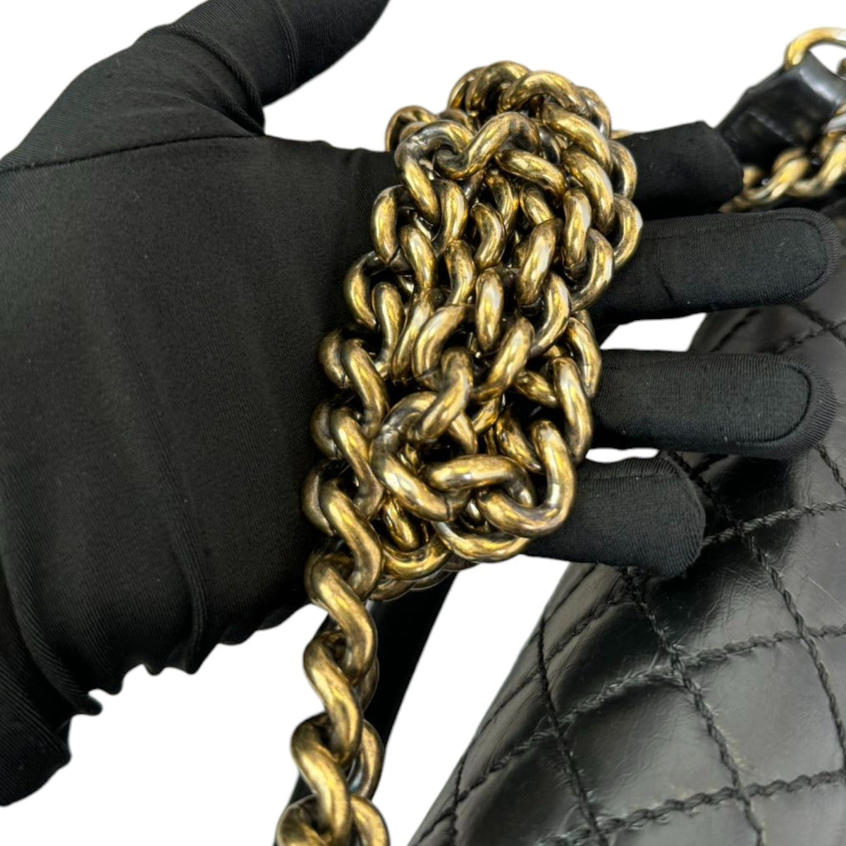 Old Boy Flap Medium Lambskin Quilted Black GHW