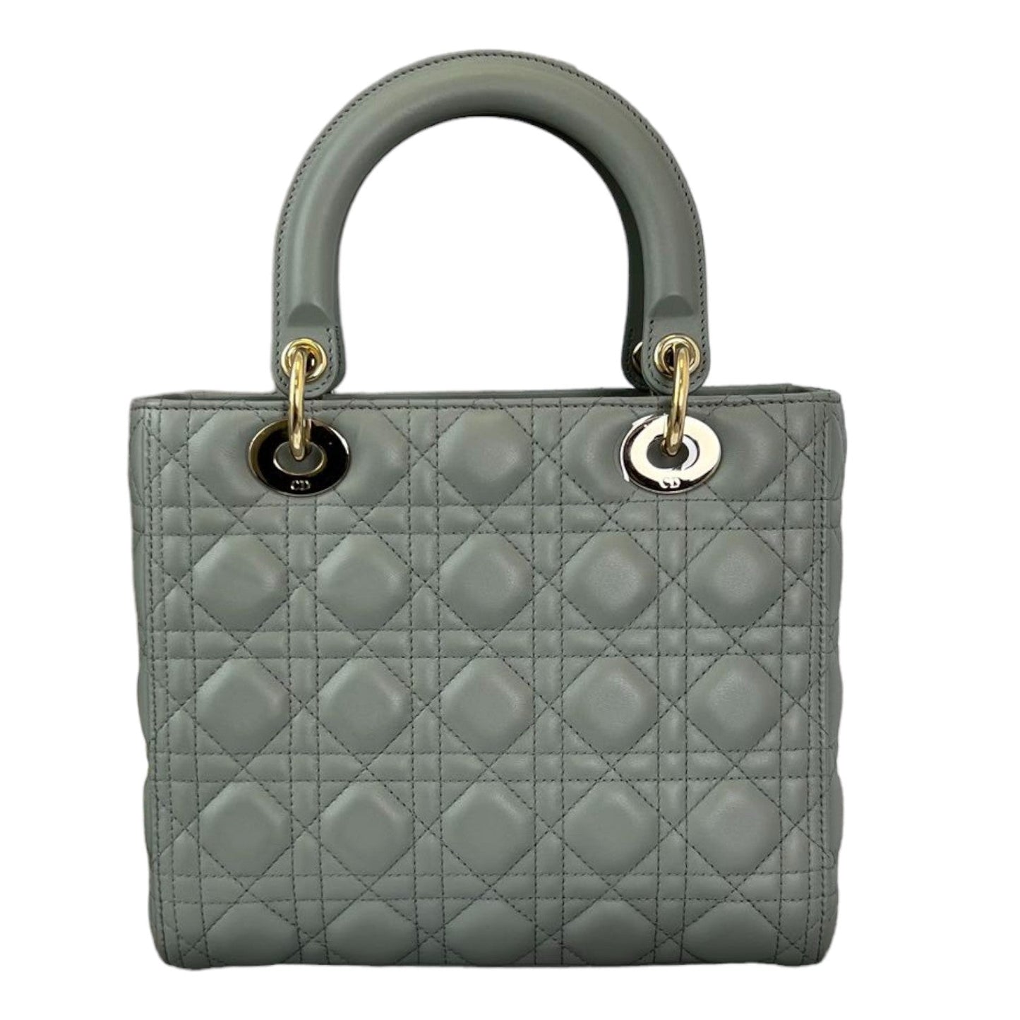 Lady Dior Medium Top Flap Lambskin Grey GHW