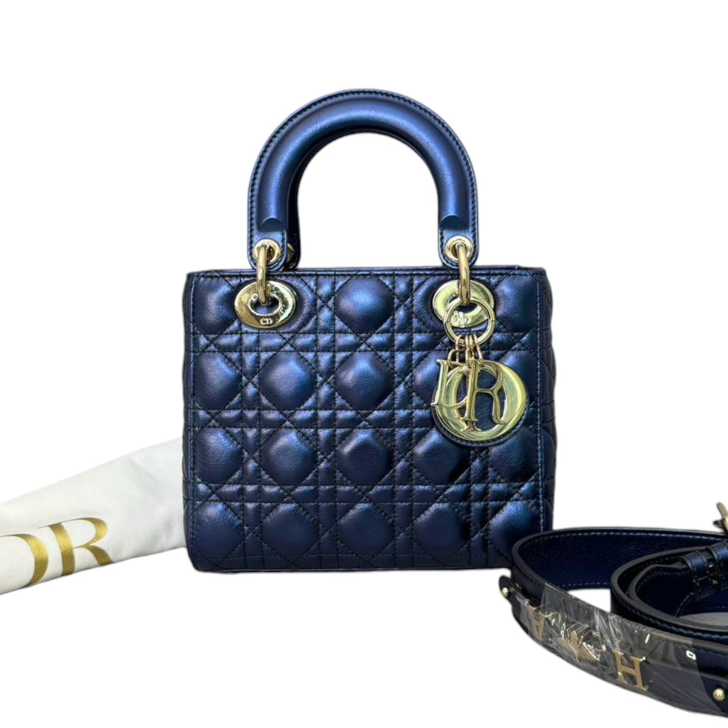 My ABCDior Lady Dior Small Lambskin Blue GHW