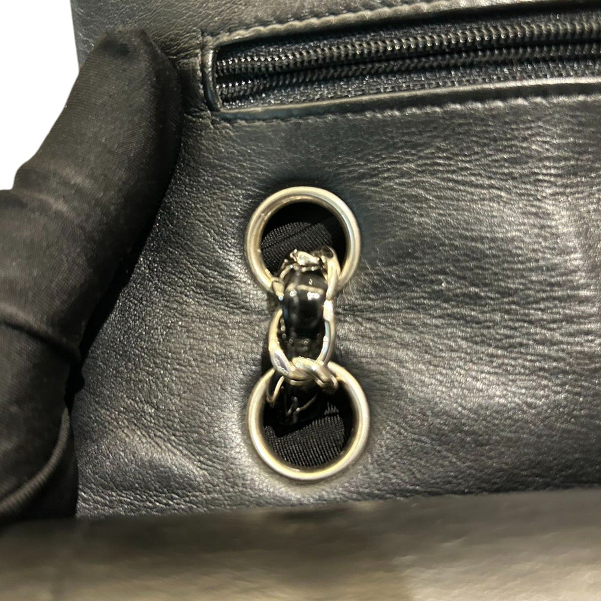 Classic Double Flap Medium Patent Quilted Black SHW