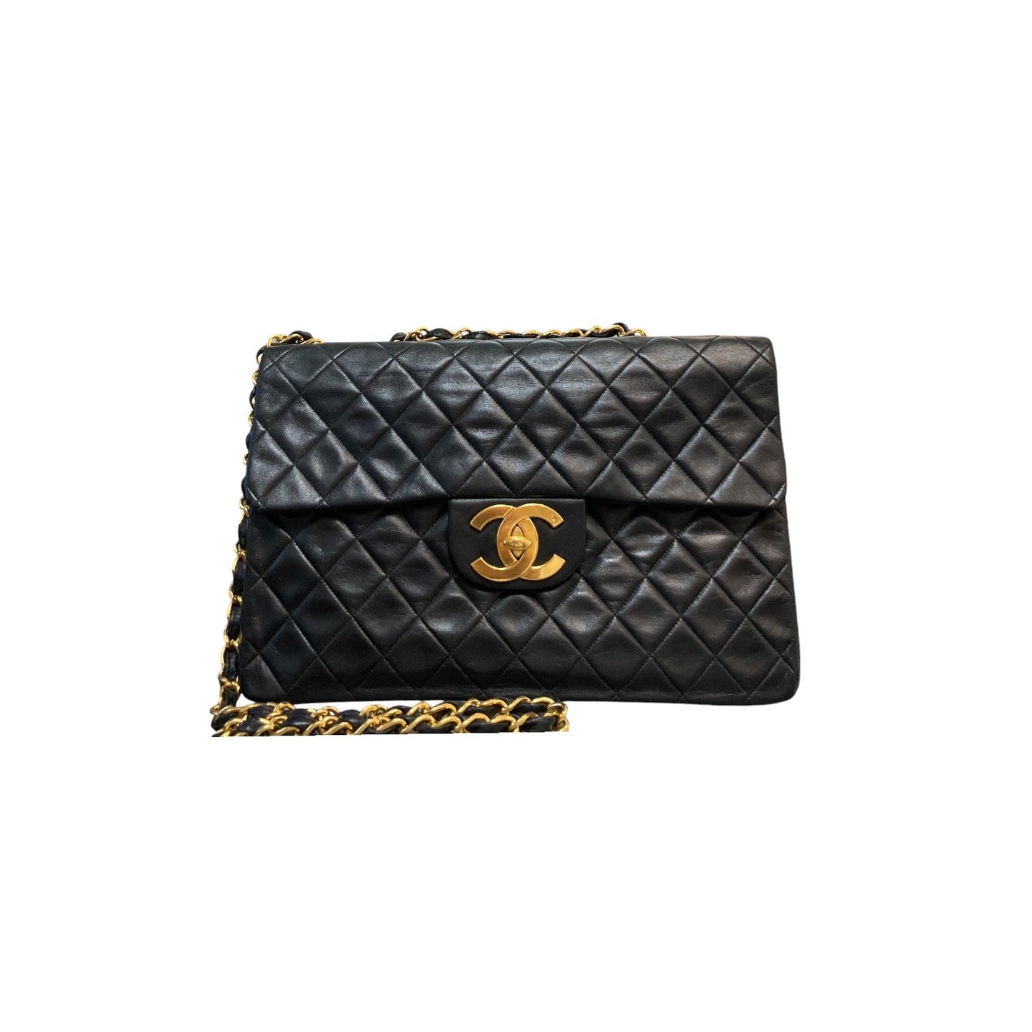 Jumbo Flap XL Shoulder Lambskin Black GHW