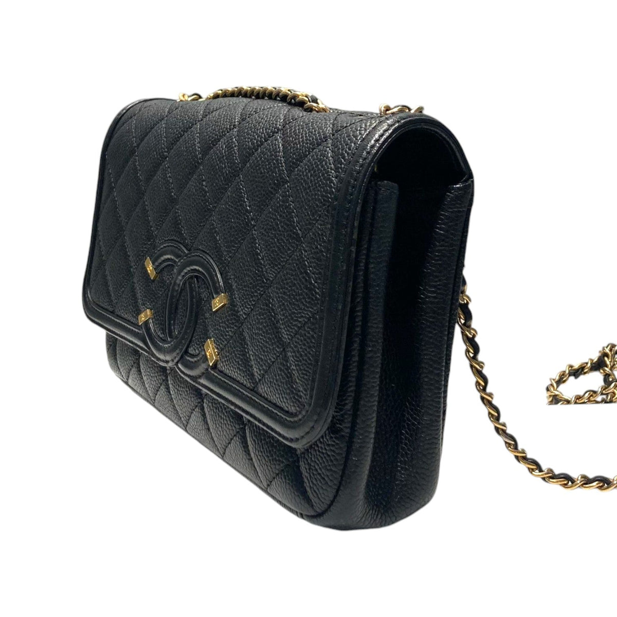 CC Filigree Flap Small Caviar Quilted Black GHW