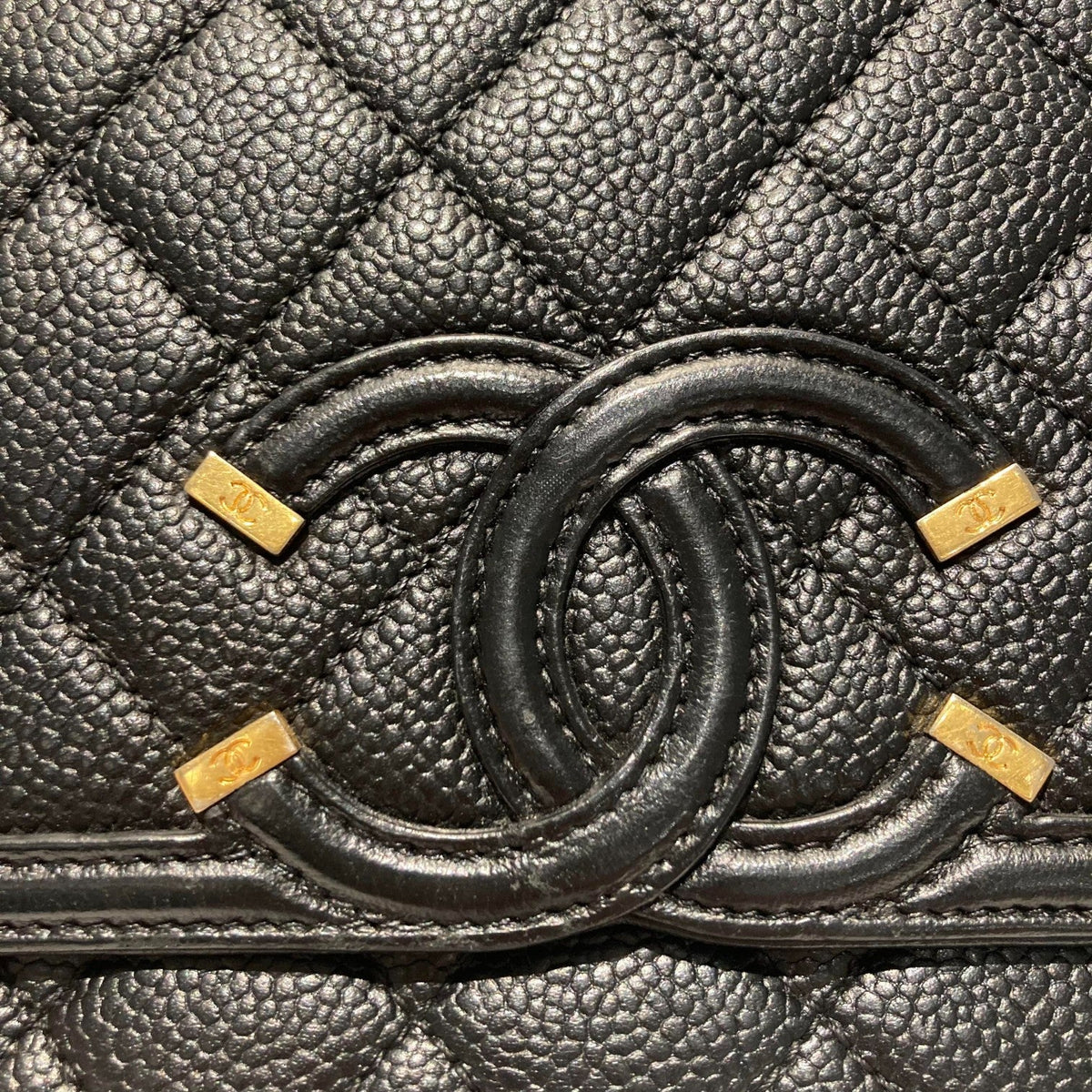 CC Filigree Flap Small Caviar Quilted Black GHW