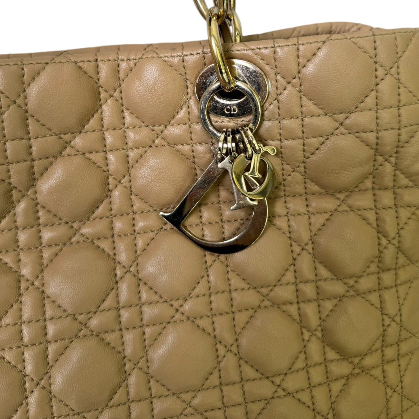 Soft Shopping Tote Large Lambskin Beige GHW