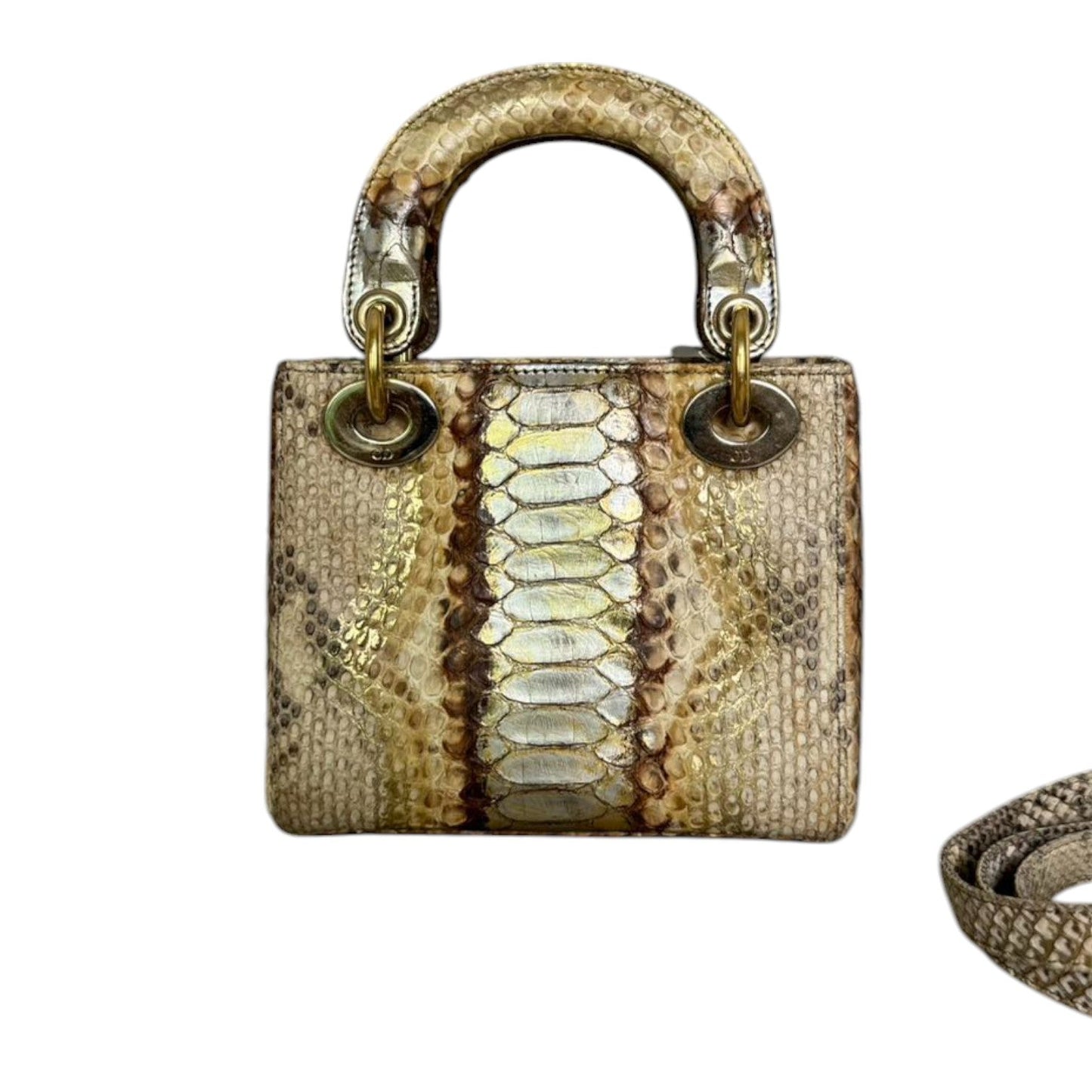 Lady Dior Mini Python Beige Gold LGHW