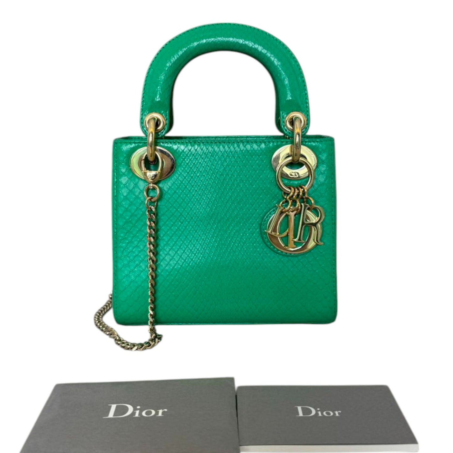 Lady Dior Mini Python Quilted Green GHW
