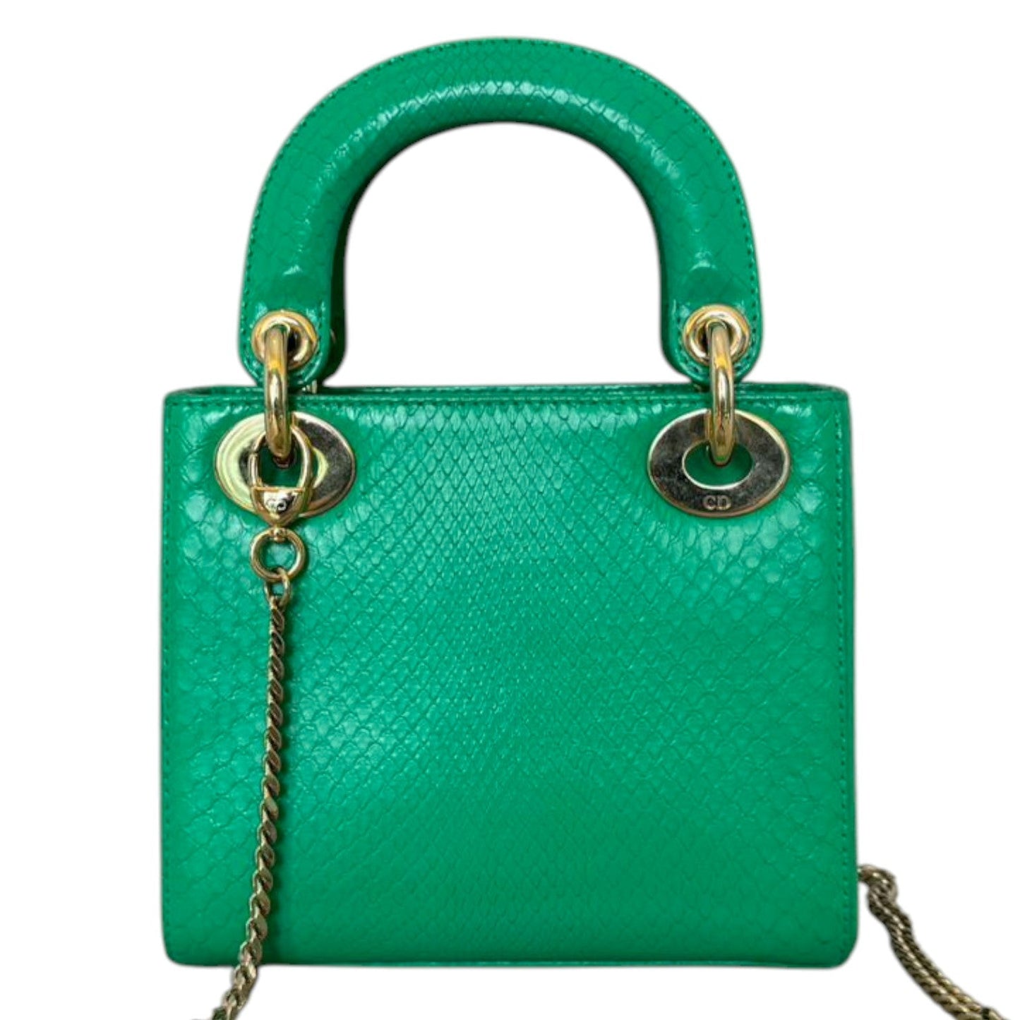 Lady Dior Mini Python Quilted Green GHW