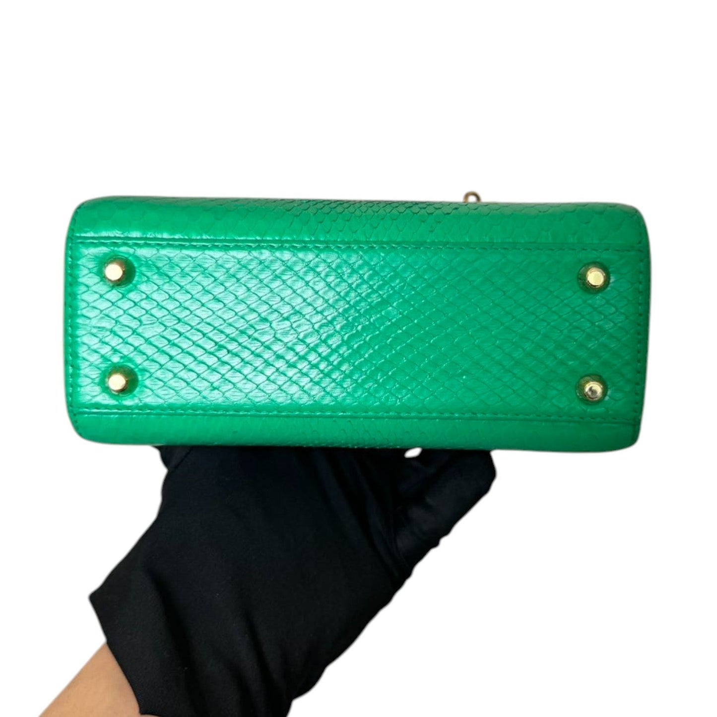 Lady Dior Mini Python Quilted Green GHW