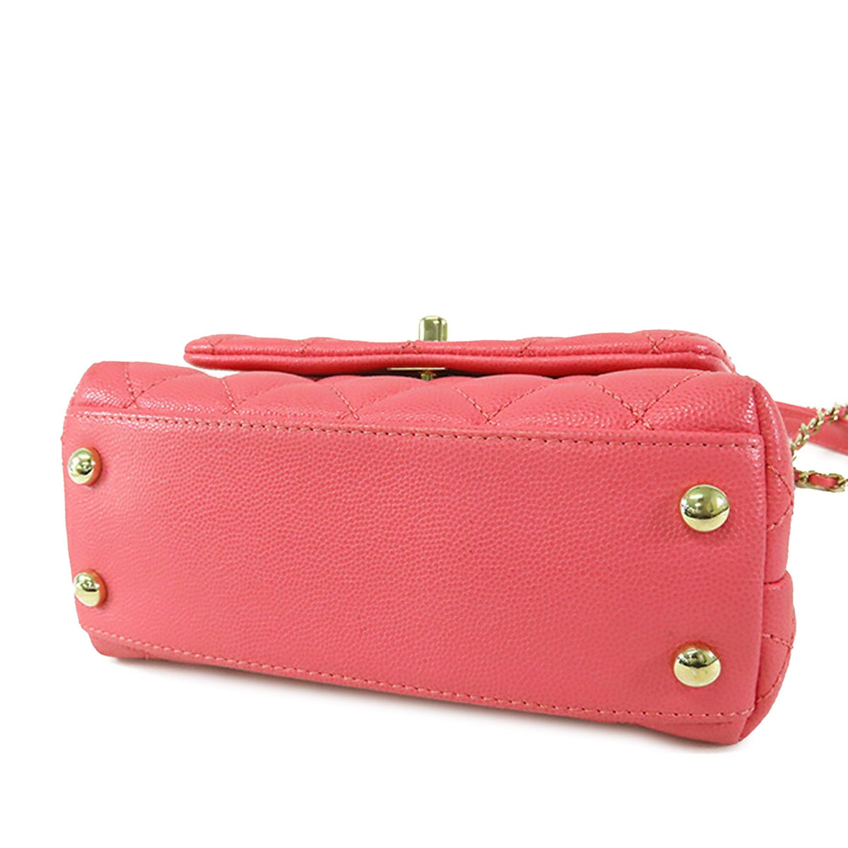 Pink Chanel Extra Mini Caviar and Lizard Embossed Coco Top Handle Bag Satchel