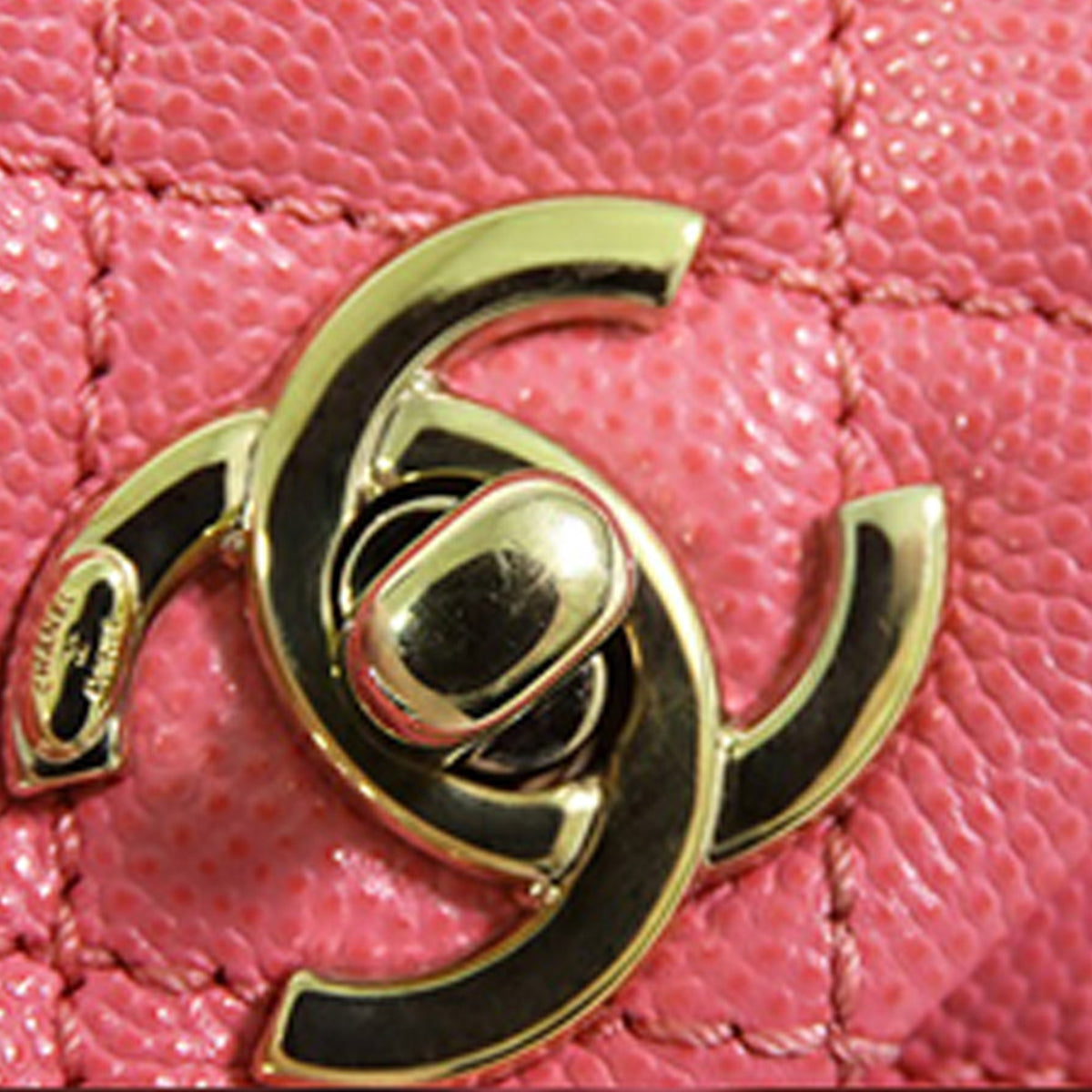 Pink Chanel Extra Mini Caviar and Lizard Embossed Coco Top Handle Bag Satchel