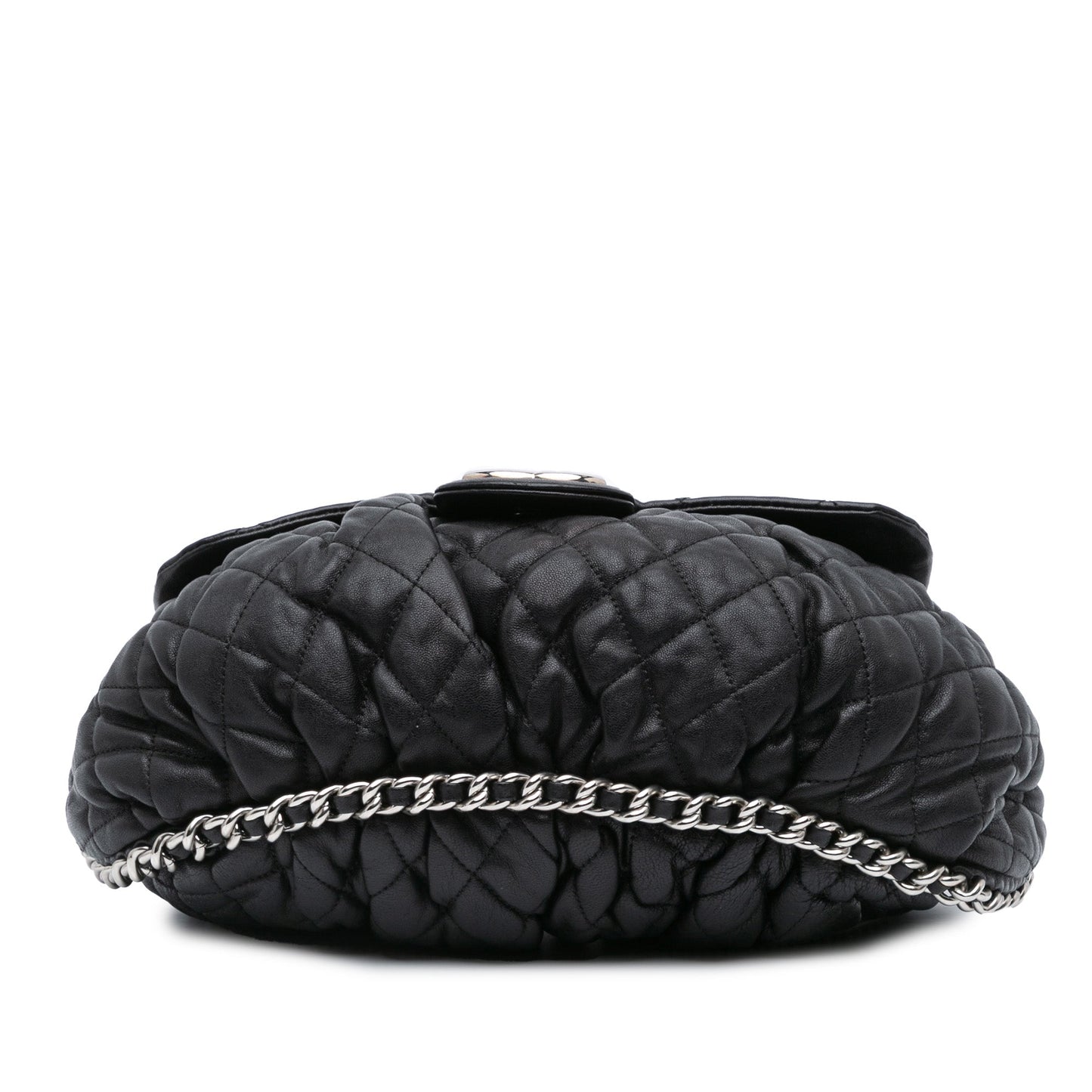 Black Chanel Large Lambskin Chain Around Flap Crossbody Bag