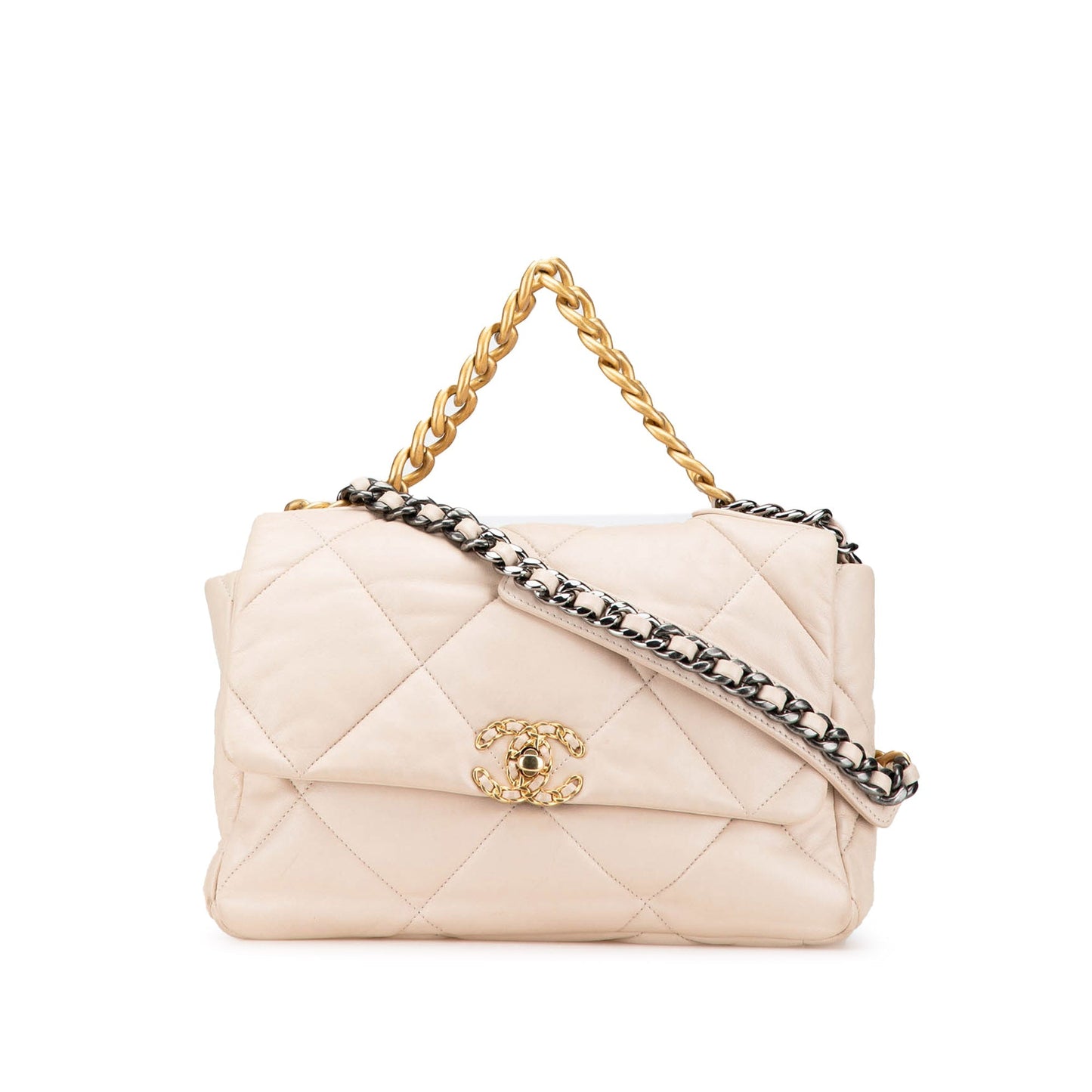 Brown Chanel Large Lambskin 19 Flap Satchel