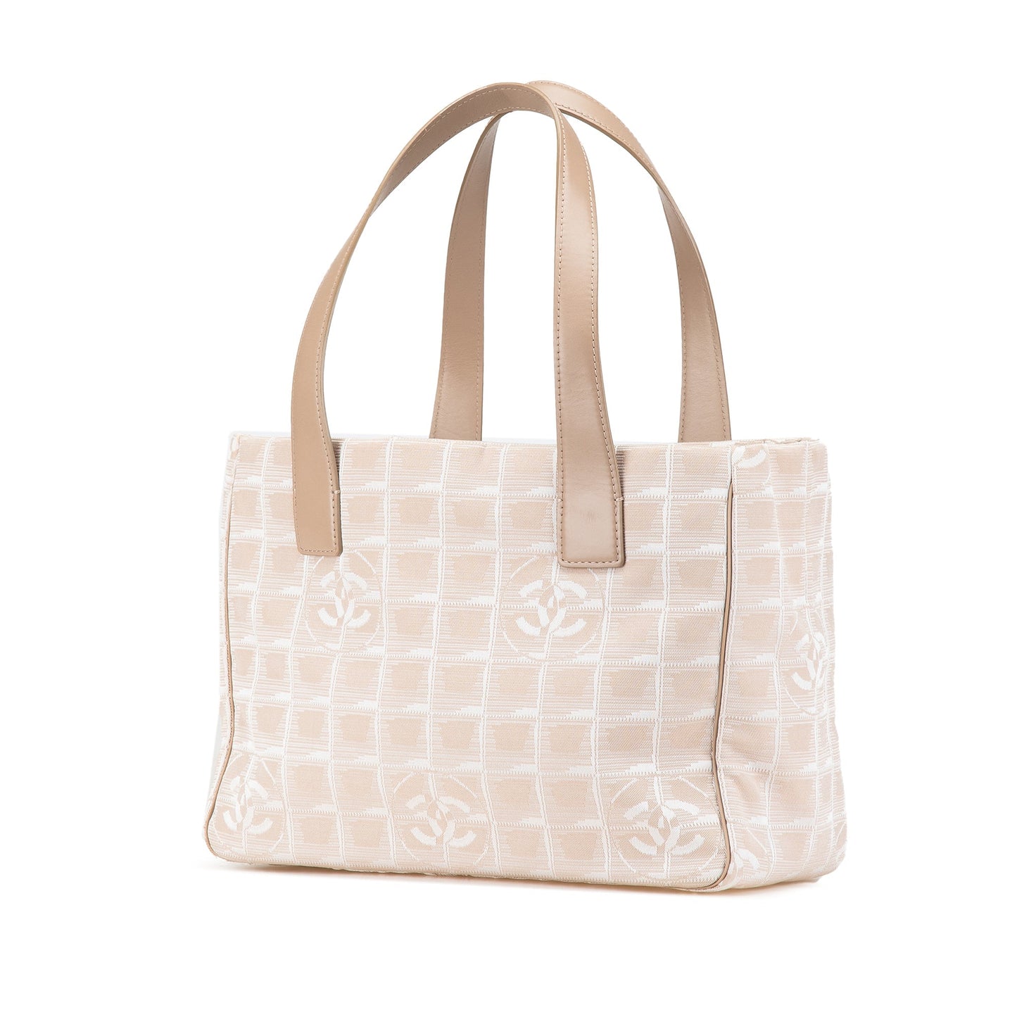 Beige Chanel New Travel Line Nylon Tote
