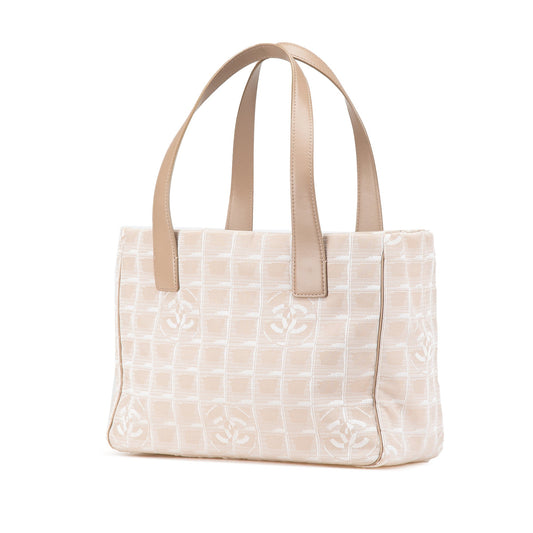 Beige Chanel New Travel Line Nylon Tote