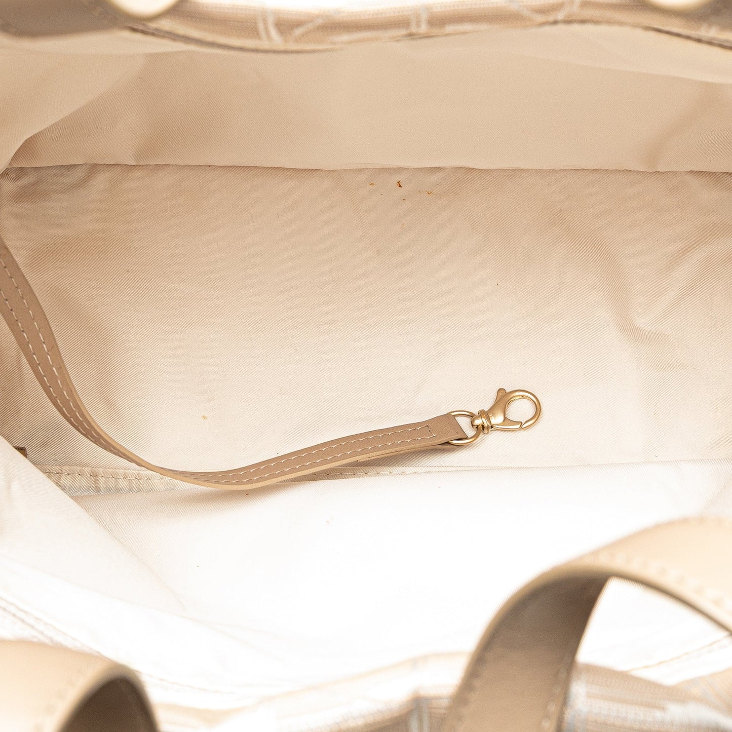 Beige Chanel New Travel Line Nylon Tote