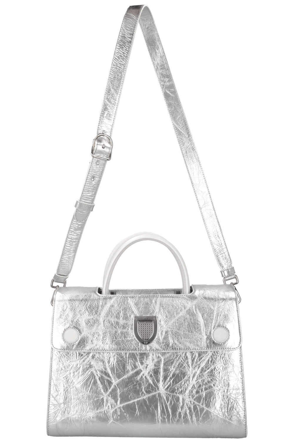 CHRISTIAN DIOR Medium Diorever Tote Leather Silver