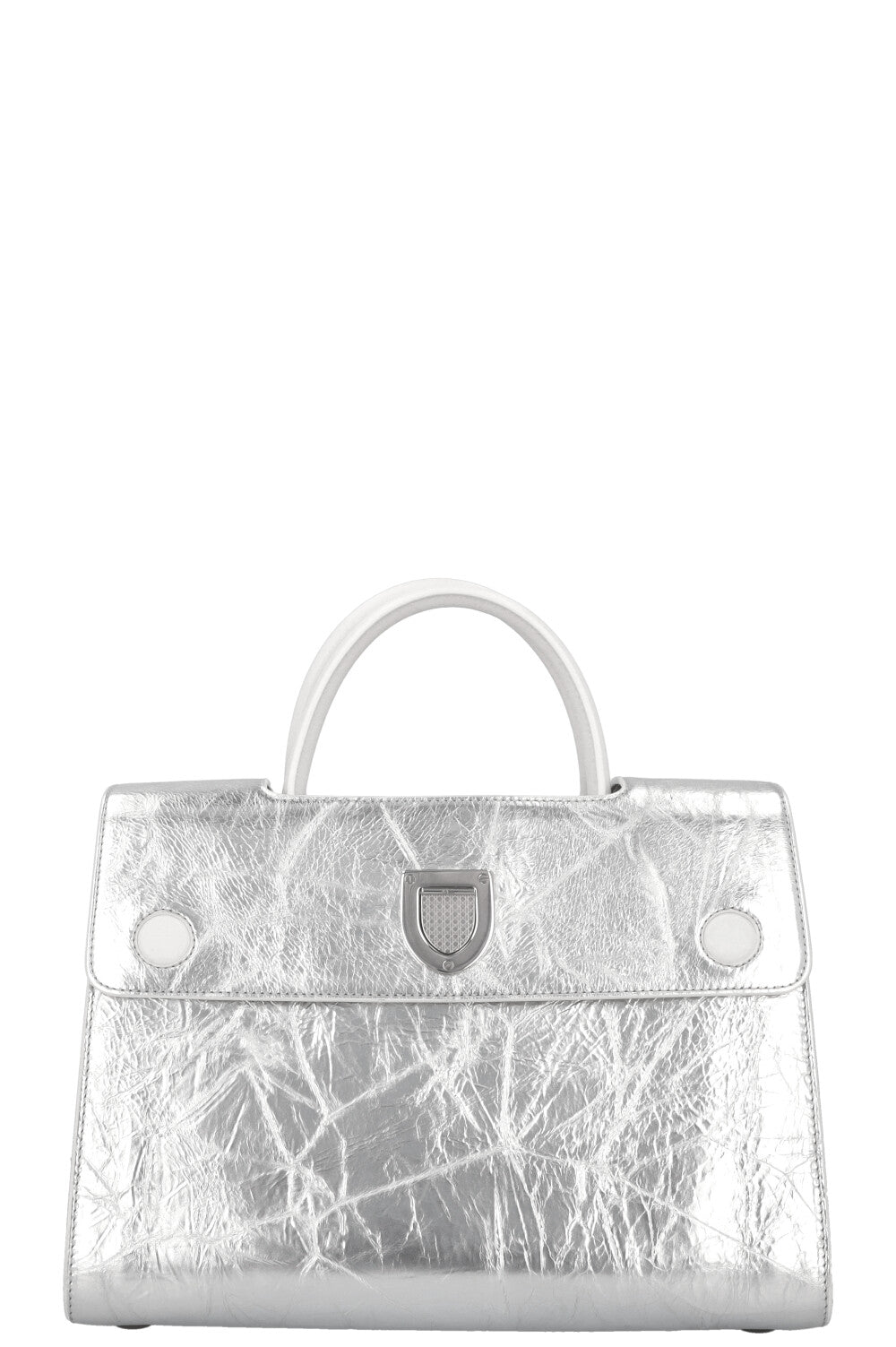 CHRISTIAN DIOR Medium Diorever Tote Leather Silver