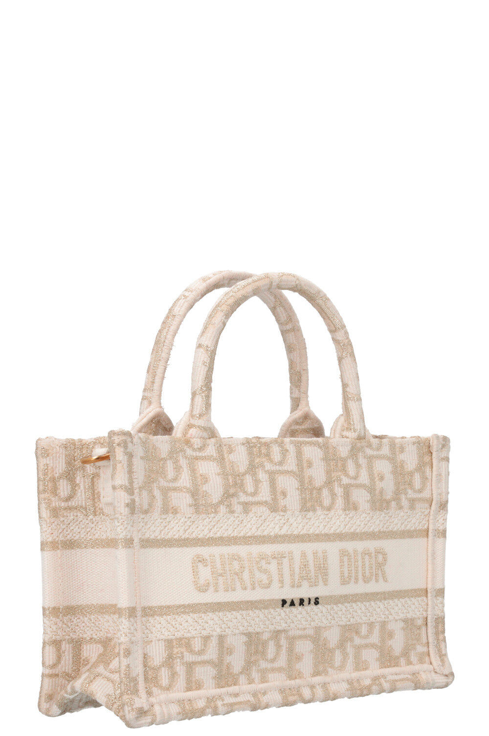 CHRISTIAN DIOR Mini Tote Bag Oblique Ivory Gold