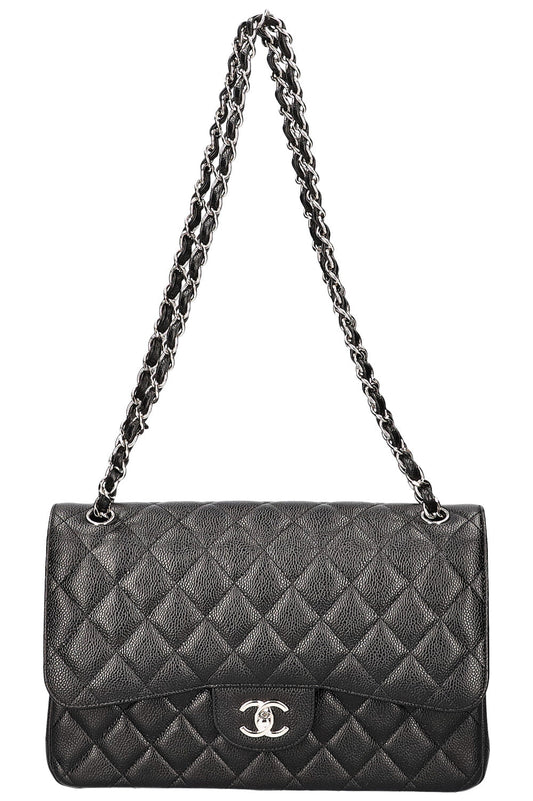 CHANEL Double Flap Bag Caviar Large Black