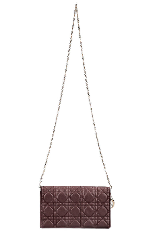 CHRISTIAN DIOR Lady Dior Pouch Cannage Eggplant