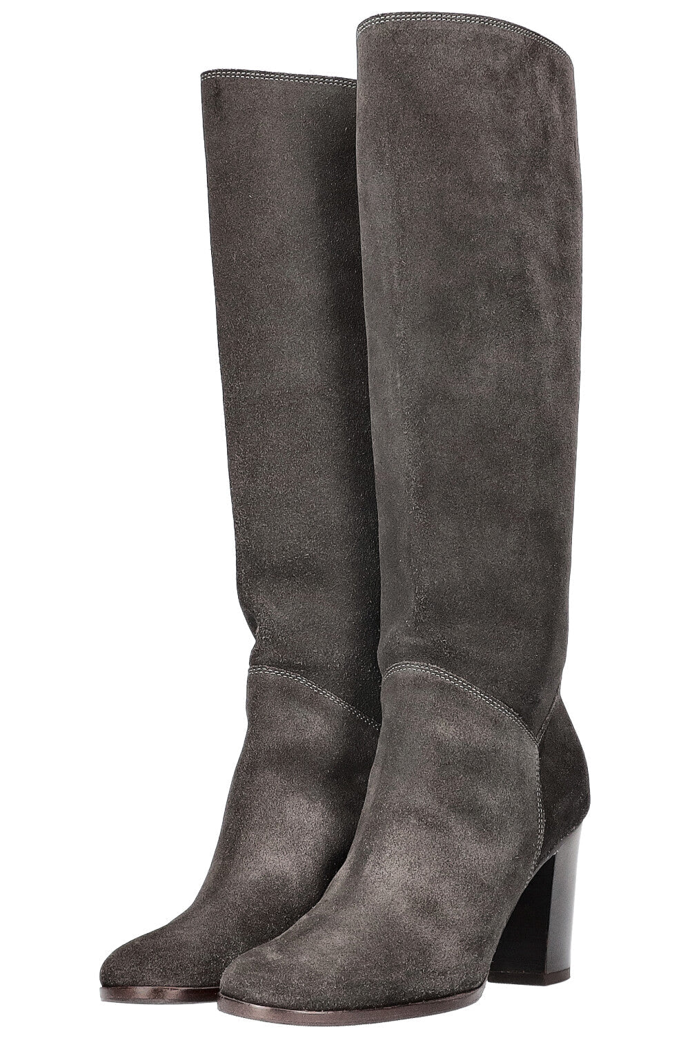 CHANEL Boots Suede Grey