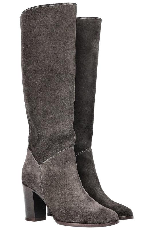 CHANEL Boots Suede Grey