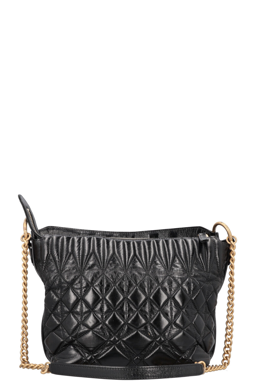 CHANEL 2019 Logo Hobo Crossbody Bag Black