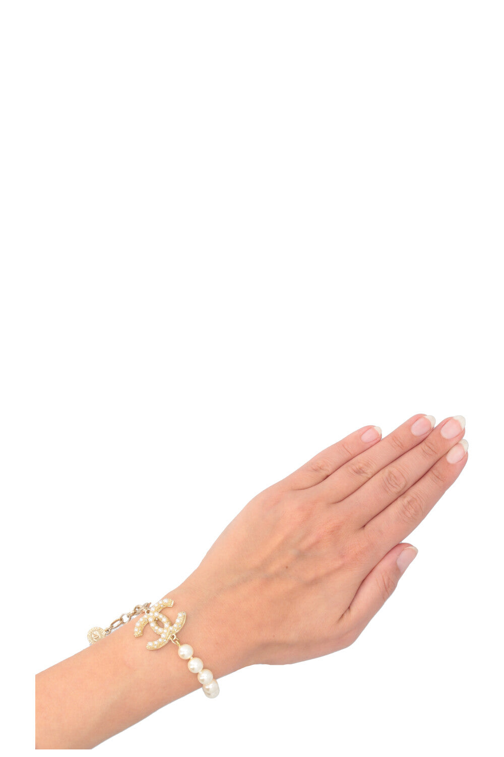 CHANEL 2019 CC Faux Pearl Bracelet Gold