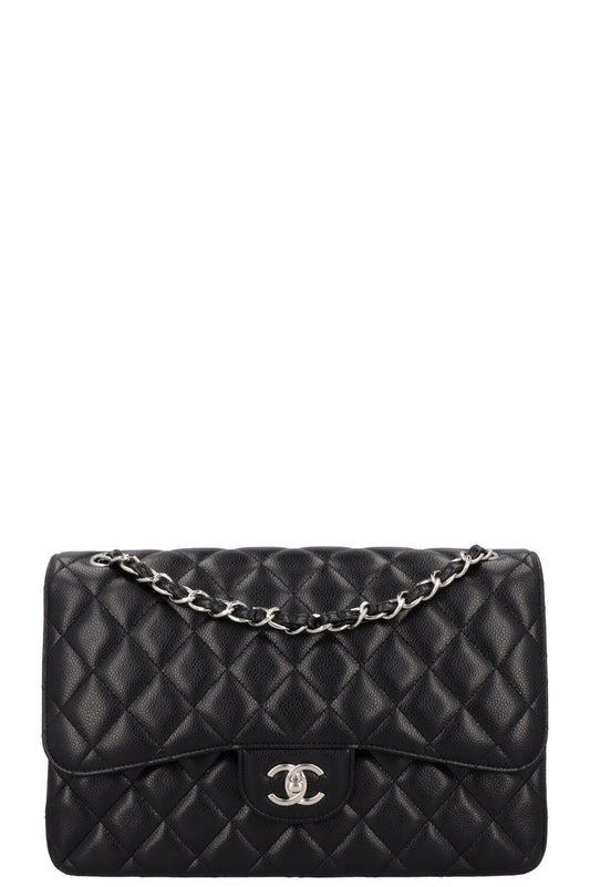 CHANEL Double Flap Large Caviar Black