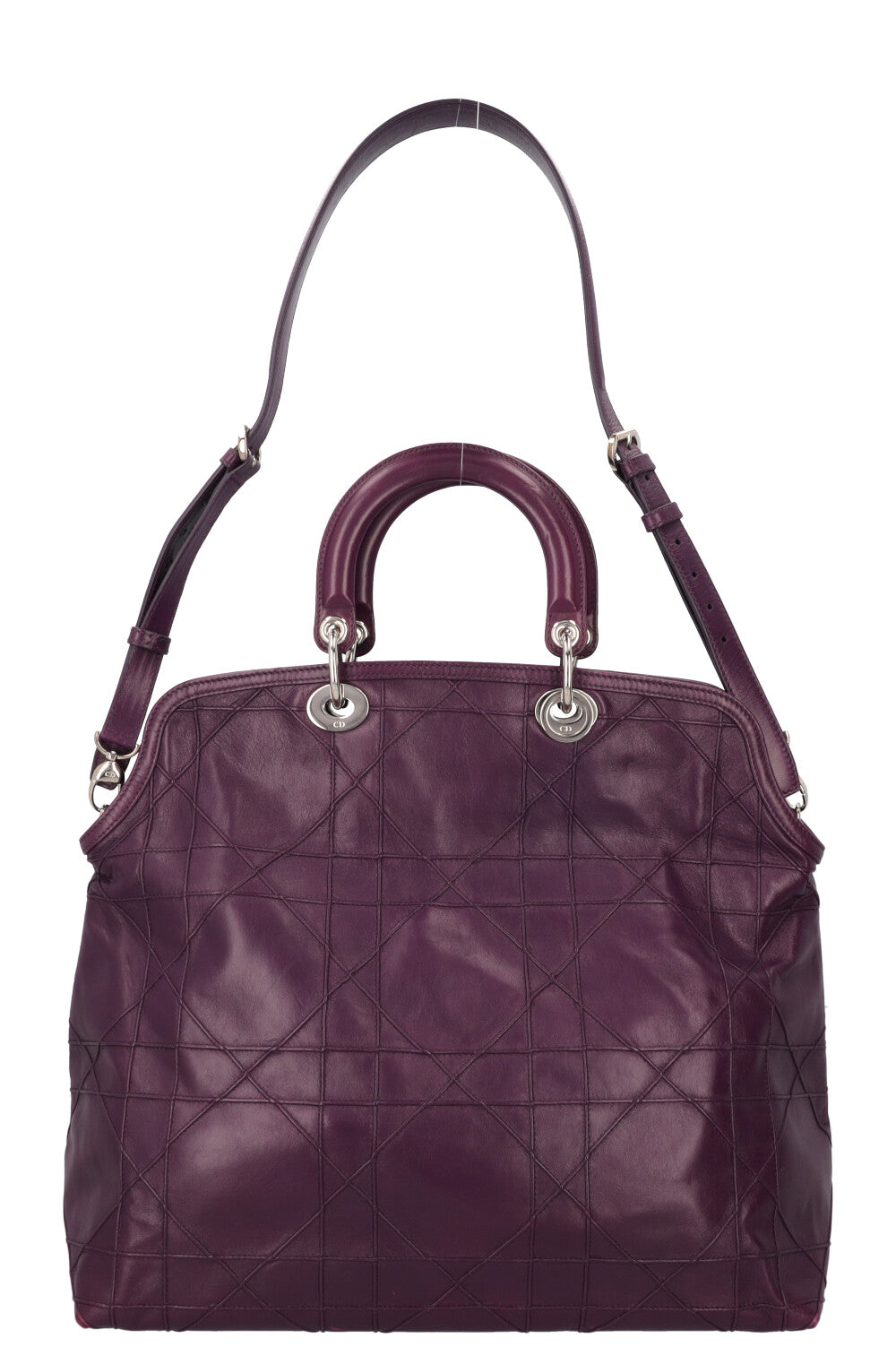 CHRISTIAN DIOR Granville Cannage Tote Bag Purple