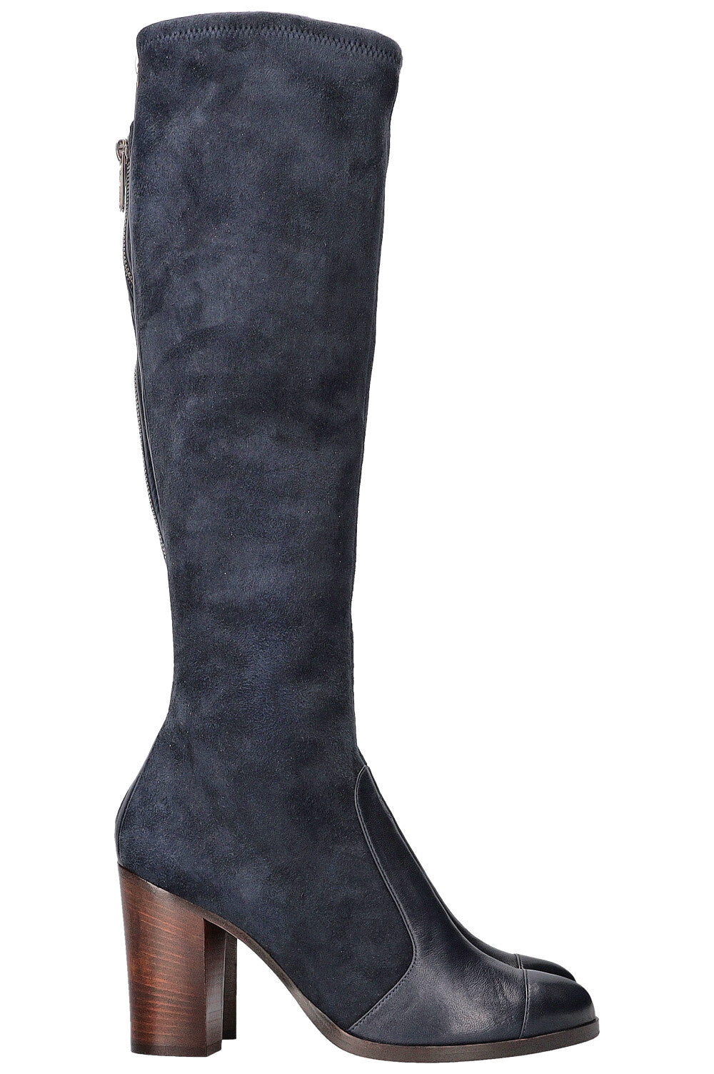 CHANEL CC Boots Suede Navy