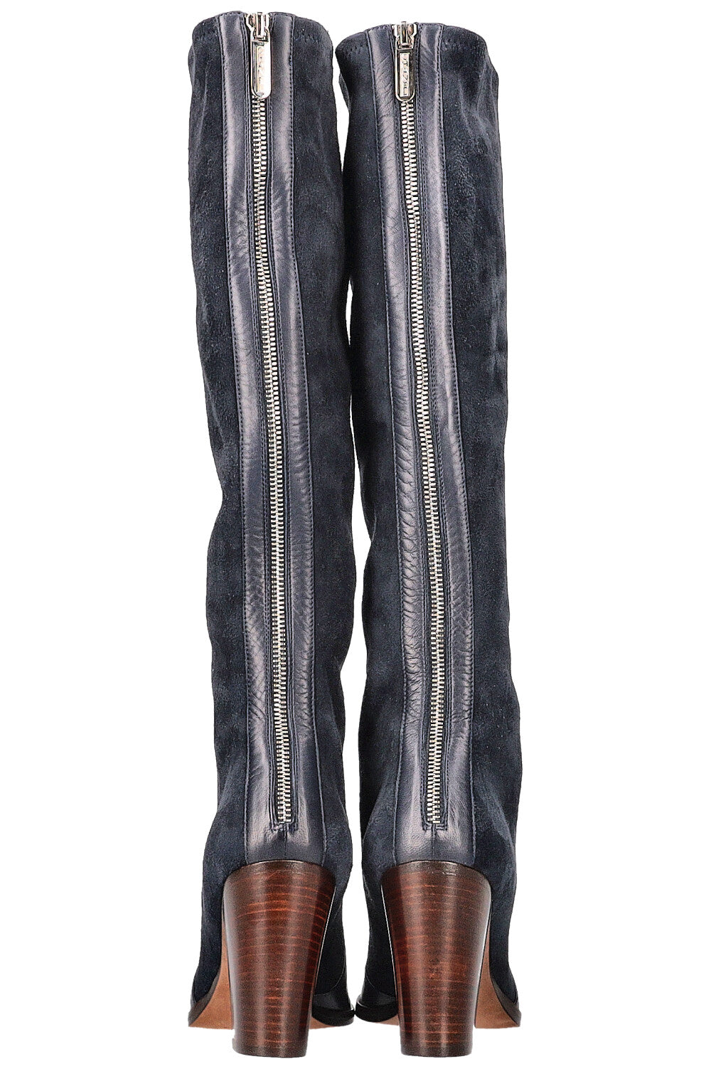 CHANEL CC Boots Suede Navy