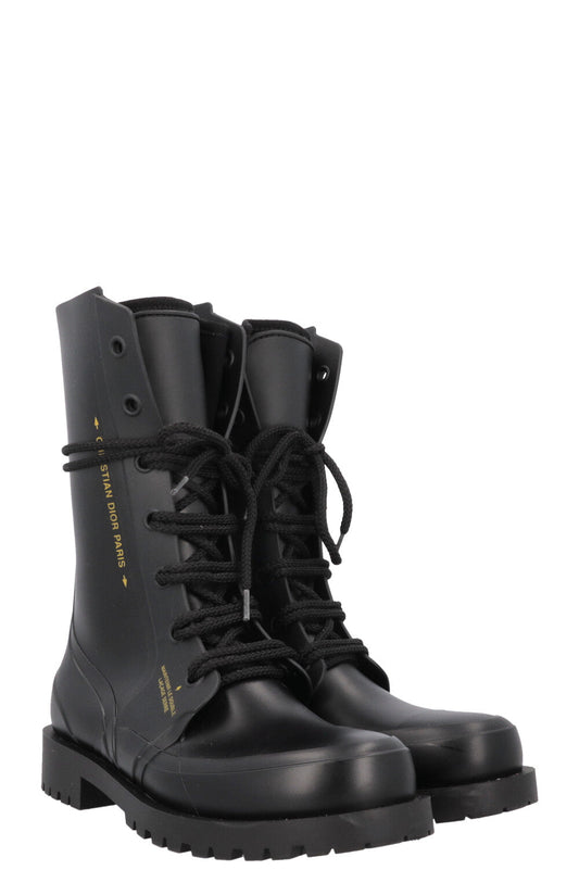CHRISTIAN DIOR DiorCamp Combat Boots Black PVC