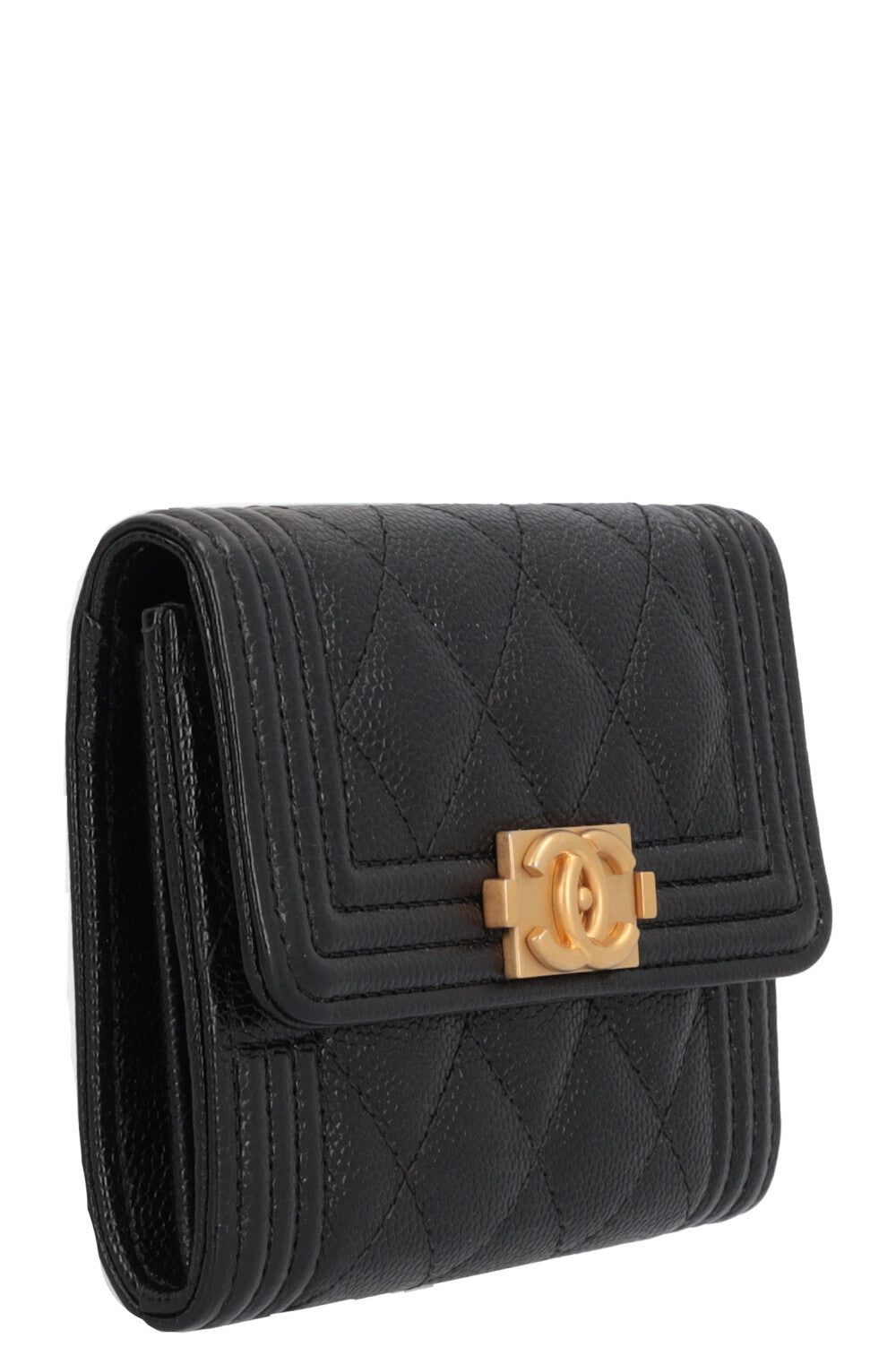 CHANEL Boy Wallet Caviar Leather Black