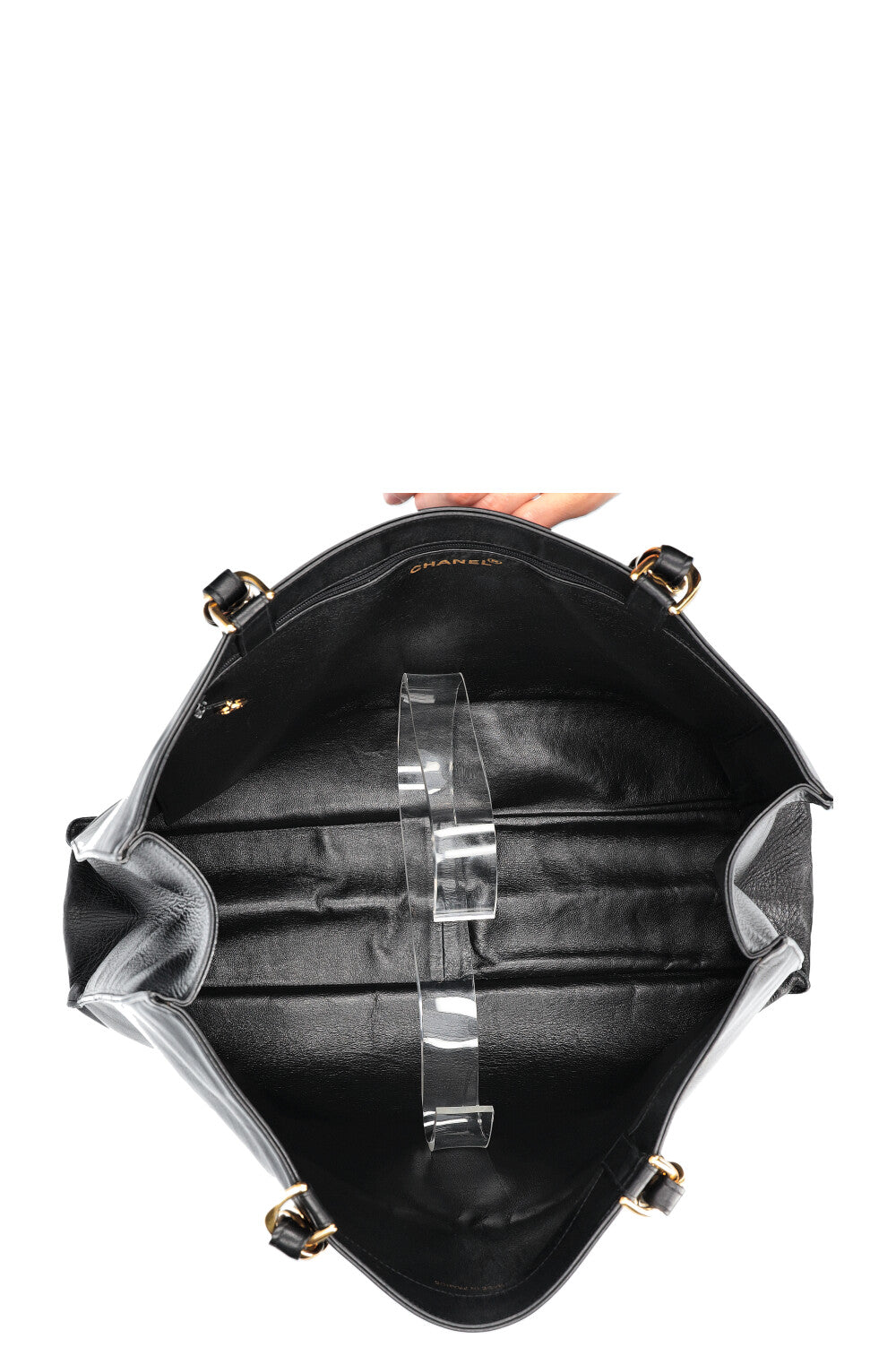 CHANEL Vintage CC Chain Tote Black