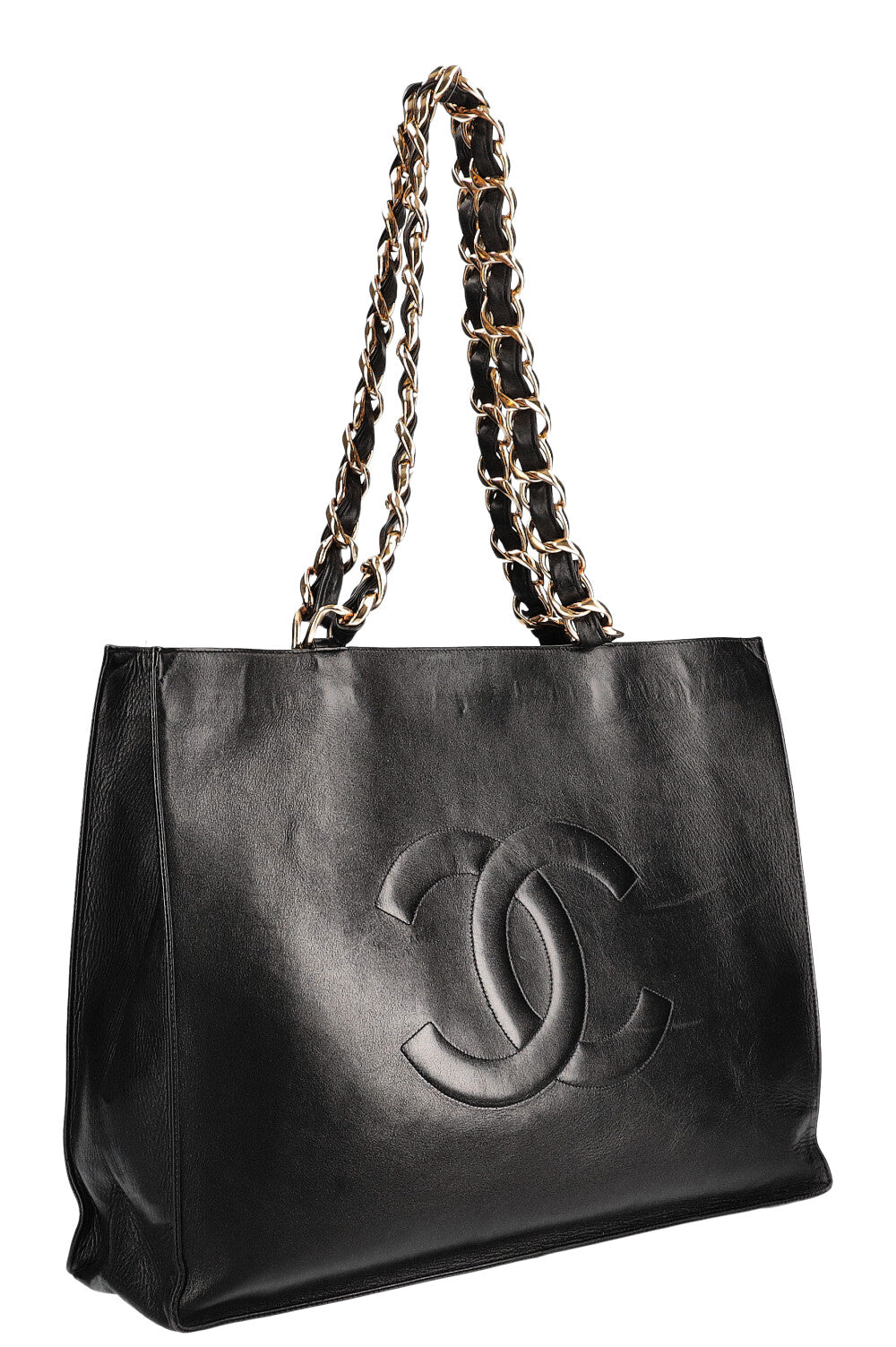 CHANEL Vintage CC Chain Tote Black