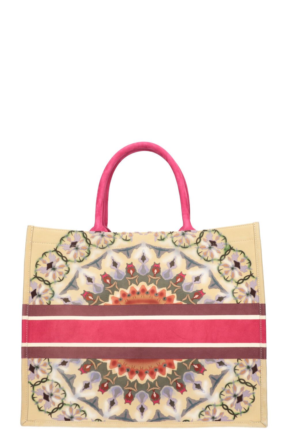 CHRISTIAN DIOR KaleiDiorscopic Book Tote Large Suede Beige