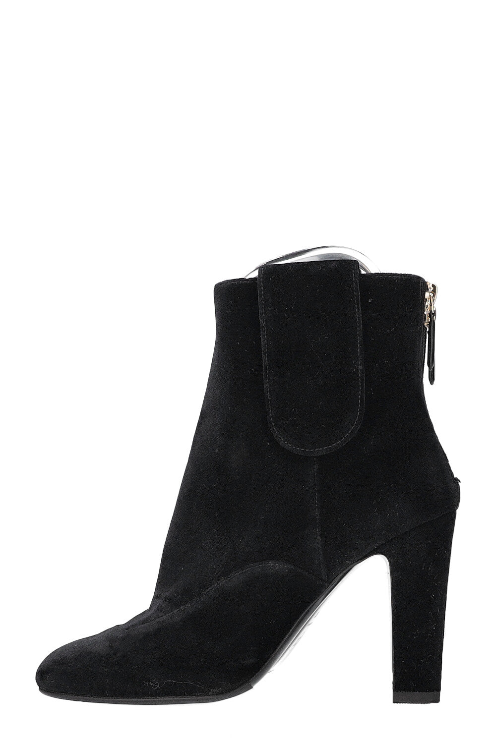 CHANEL Velvet Coin Ankle Boots Black