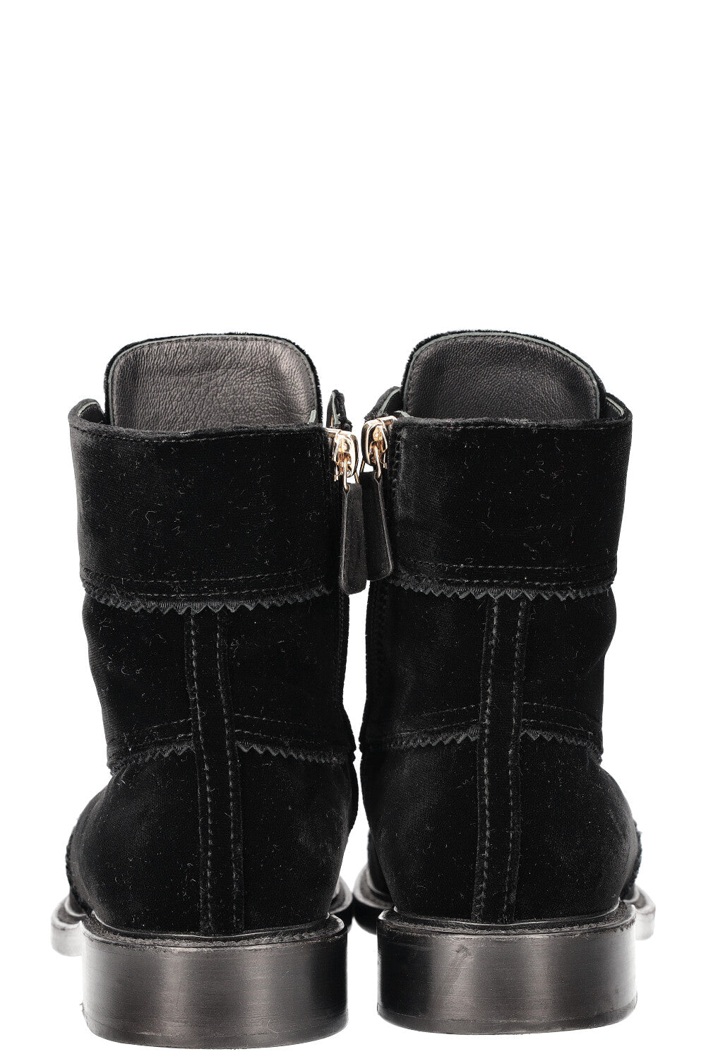 CHANEL Boots Velvet Black