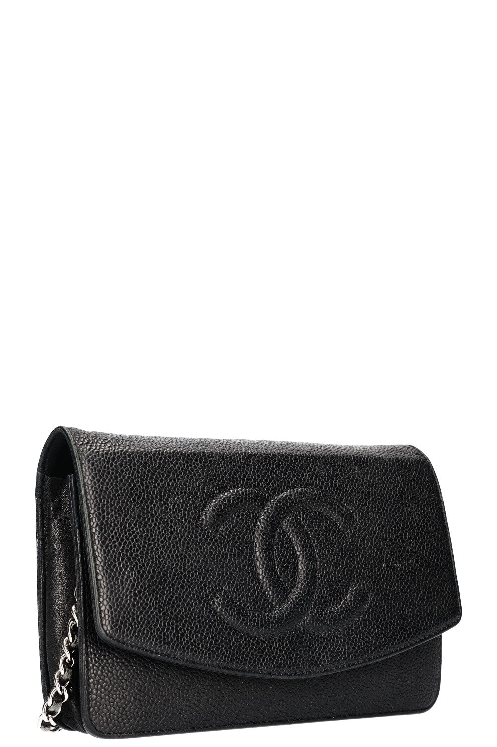 CHANEL WOC CC Logo Caviar Leather Black