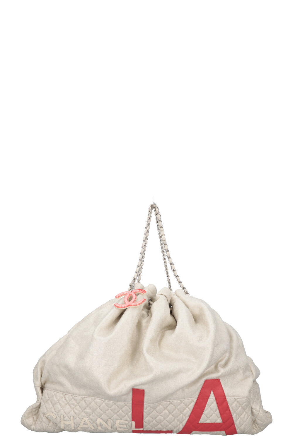 CHANEL LA Tote Bag Gold Red