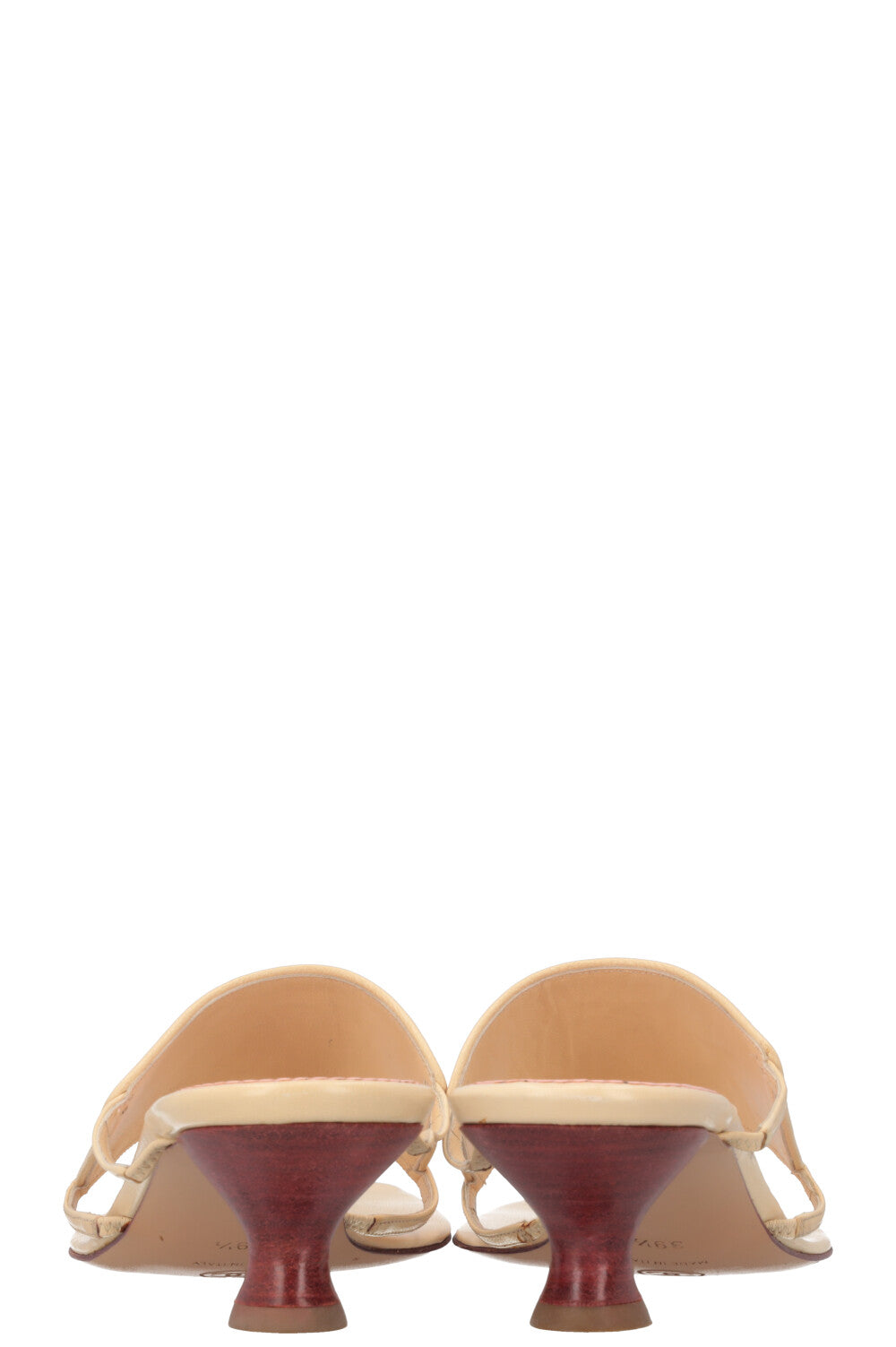 CHANEL Flip Flop Heels Beige & Pink 01C