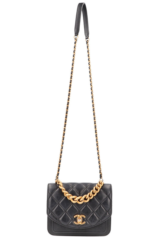 CHANEL Chain Handle Crossbody Bag Black