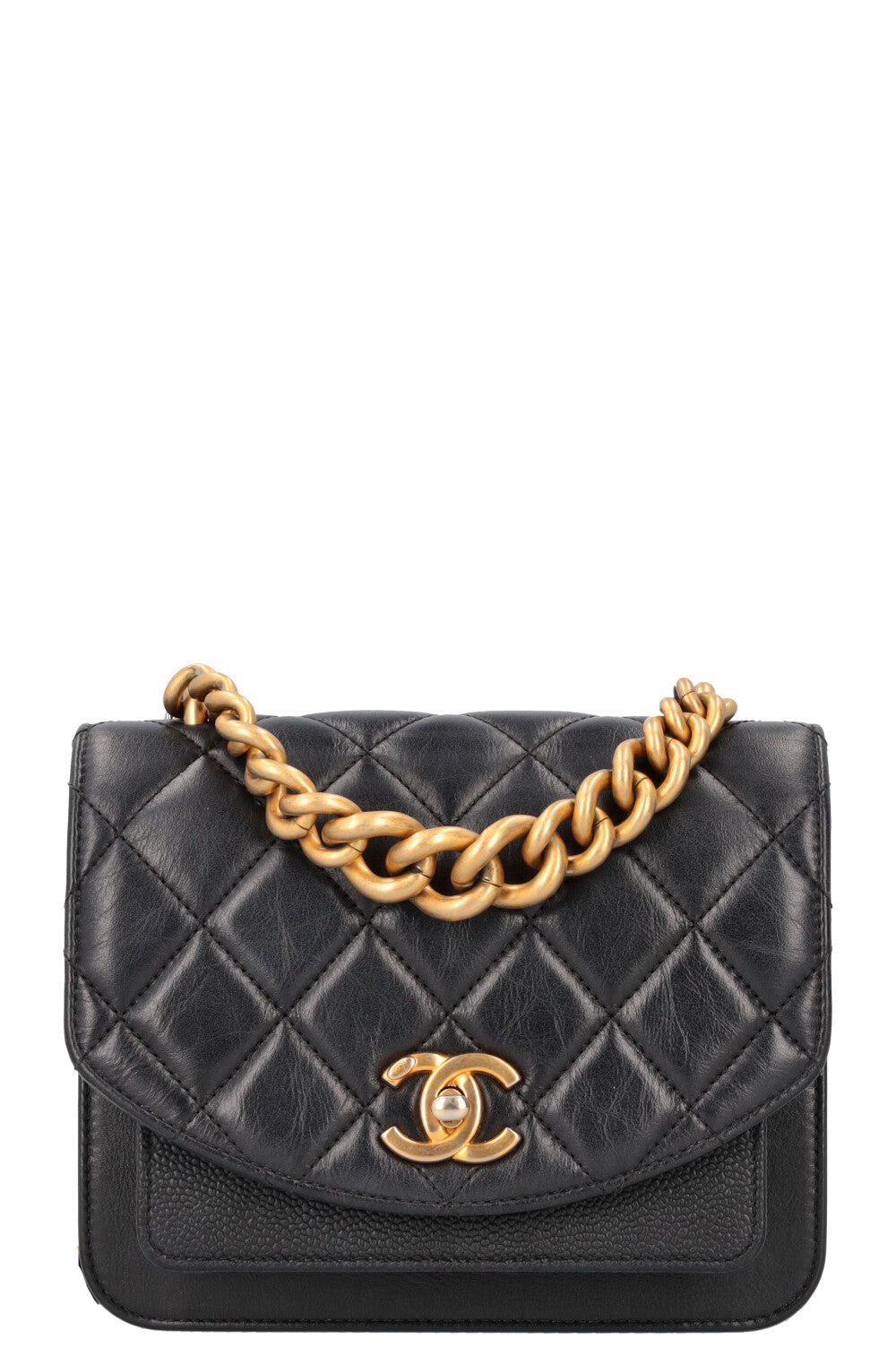 CHANEL Chain Handle Crossbody Bag Black